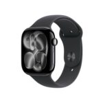 APPLE Watch Series 11 GPS 46 mm Preto Brilhante Alumínio com Bracelete Desportiva Preta (Tamanho M/L) - Image 2